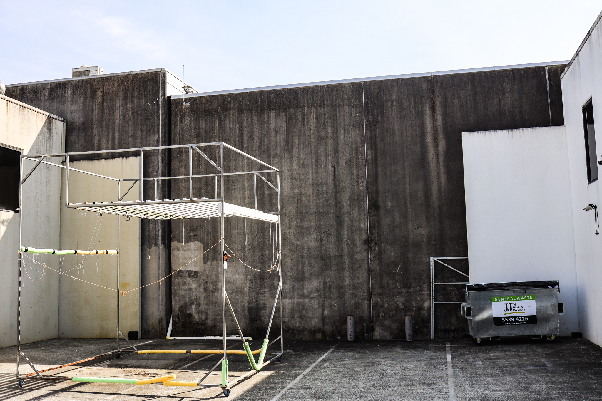 before cleaning wall